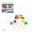 Candele blocco buon compleanno stelle colori