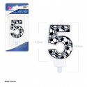 Candelina di Compleanno Numero 5 Design di Calcio Ideale per Torte a Tema Calcio