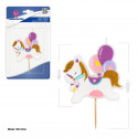 Candela di compleanno con pony glitterato