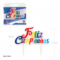 "Vela blocco felice compleanno lettere colori"