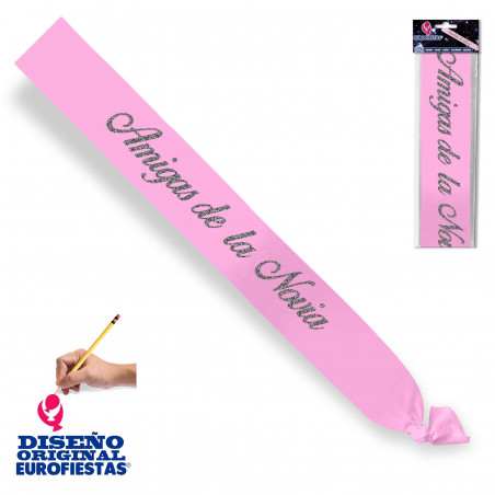 Banda rosa amiche della sposa glitter argento