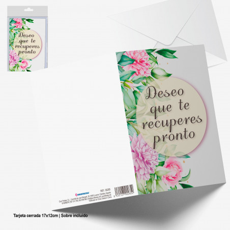 Biglietto di auguri di pronta guarigione con un cerchio di fiori