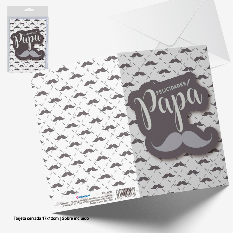 Biglietto di auguri congratulazioni papà baffi