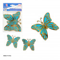 Farfalle 6 ali blu oro metallizzato
