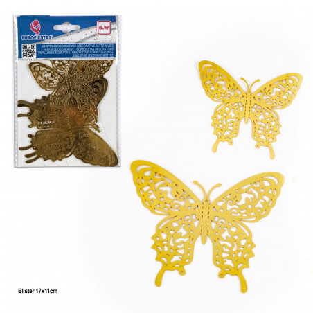 Farfalle metalizzate oro 6pz