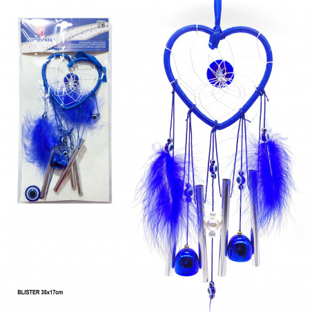 Acchiappasogni a forma di cuore 50cm blu