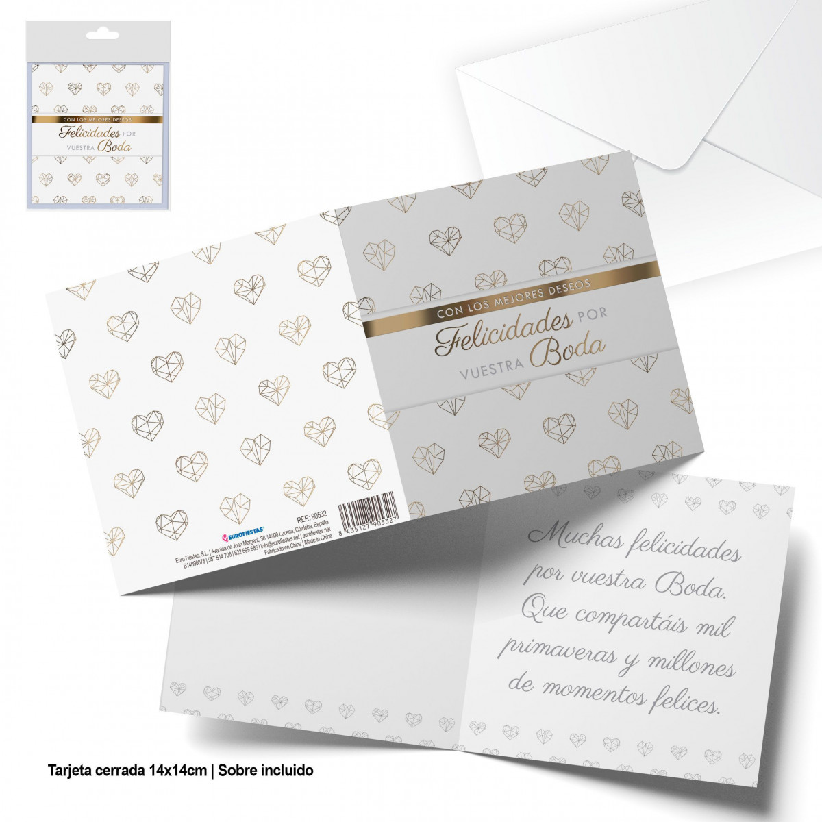 Biglietto di auguri per matrimonio con busta