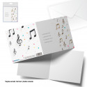 Biglietto di auguri quadrato note musicali buon compleanno