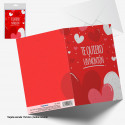 Biglietto d'auguri rosso con cuori Ti amo tanto