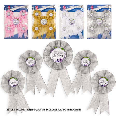 Set di fermagli addio al nubilato fiori lilla 4pz