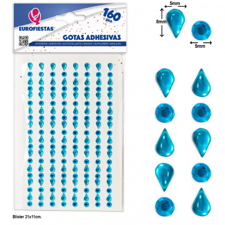 160 gocce adesive azzurre