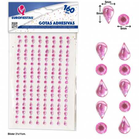 160 gocce adesive rosa