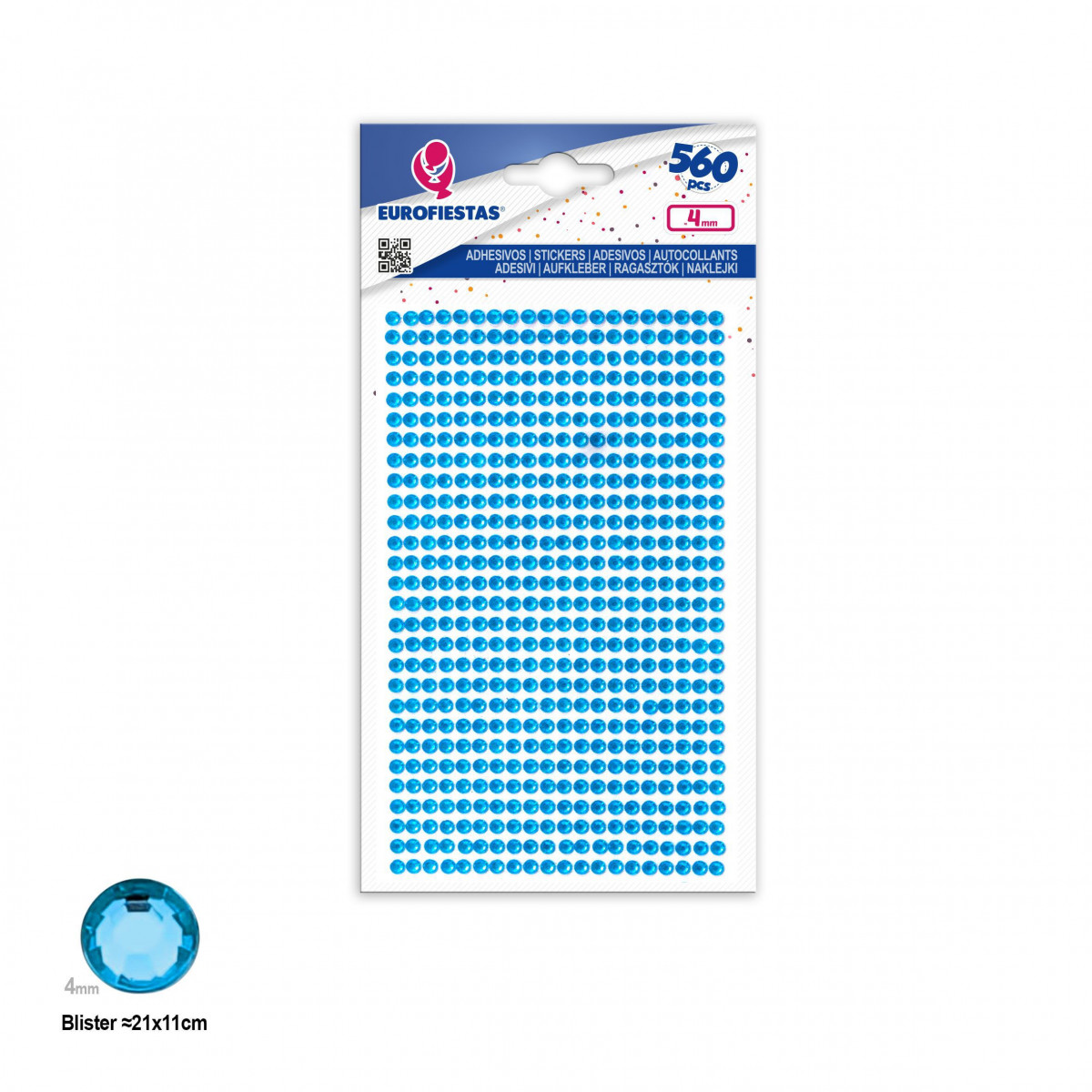 560 piccoli diamanti adesivi blu argento
