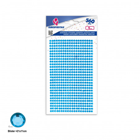 560 piccoli diamanti adesivi blu argento