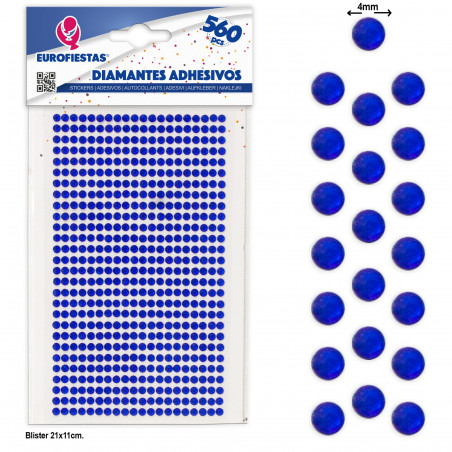 560 piccoli diamanti adesivi blu scuro