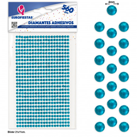 560 piccoli diamanti adesivi turchese