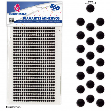560 piccoli diamanti adesivi neri