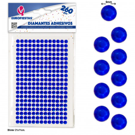 260 diamanti adesivi med blu scuro
