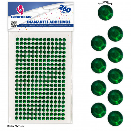 260 diamanti adesivi verde med