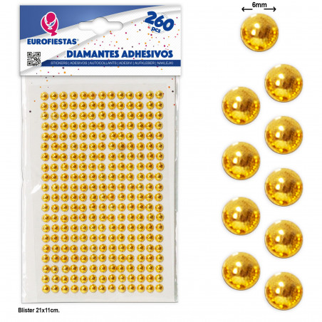 260 diamanti adesivi placcati oro med