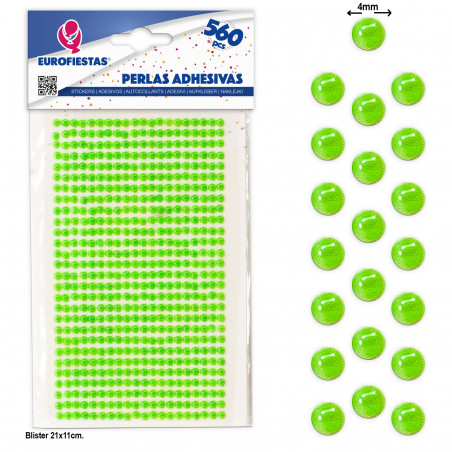 560 piccole perline adesive verdi