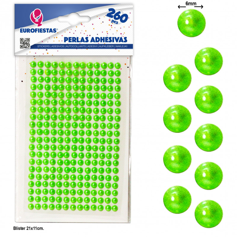 Perline adesive verdi per decorazione, confezione da 260 unità