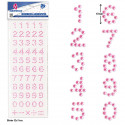 Adesivi numeri rosa per lavoretti, confezione da 55 unità
