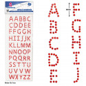 Lettere adesive rosse, set da 50 con glitter per decorazioni creative