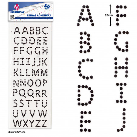 Lettere adesive nere, set da 50 per bricolage e decorazioni