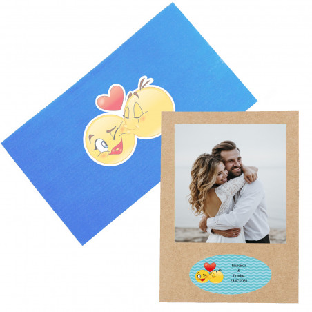 Portafoto magnetico con busta decorativa e adesivi personalizzati