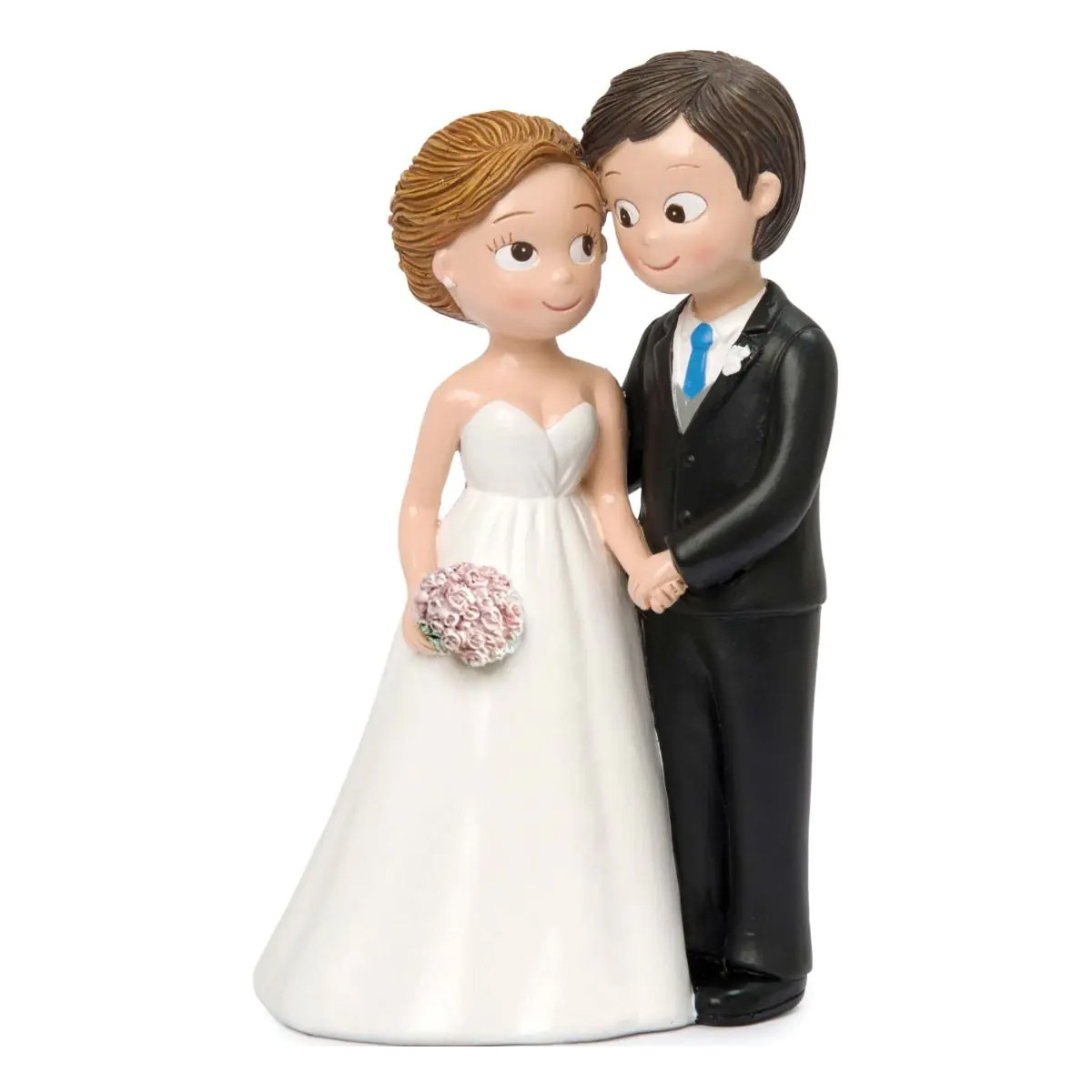 Figura della torta nuziale di una sposa e di uno sposo amorevoli