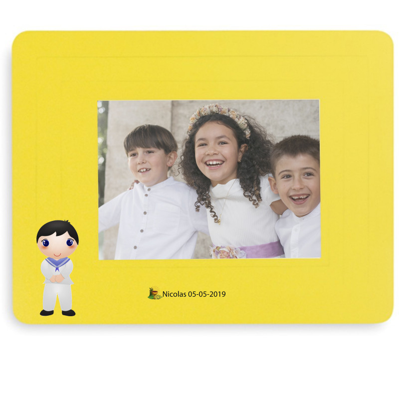 Tappetino mouse con foto personalizzabile e adesivi per la comunione