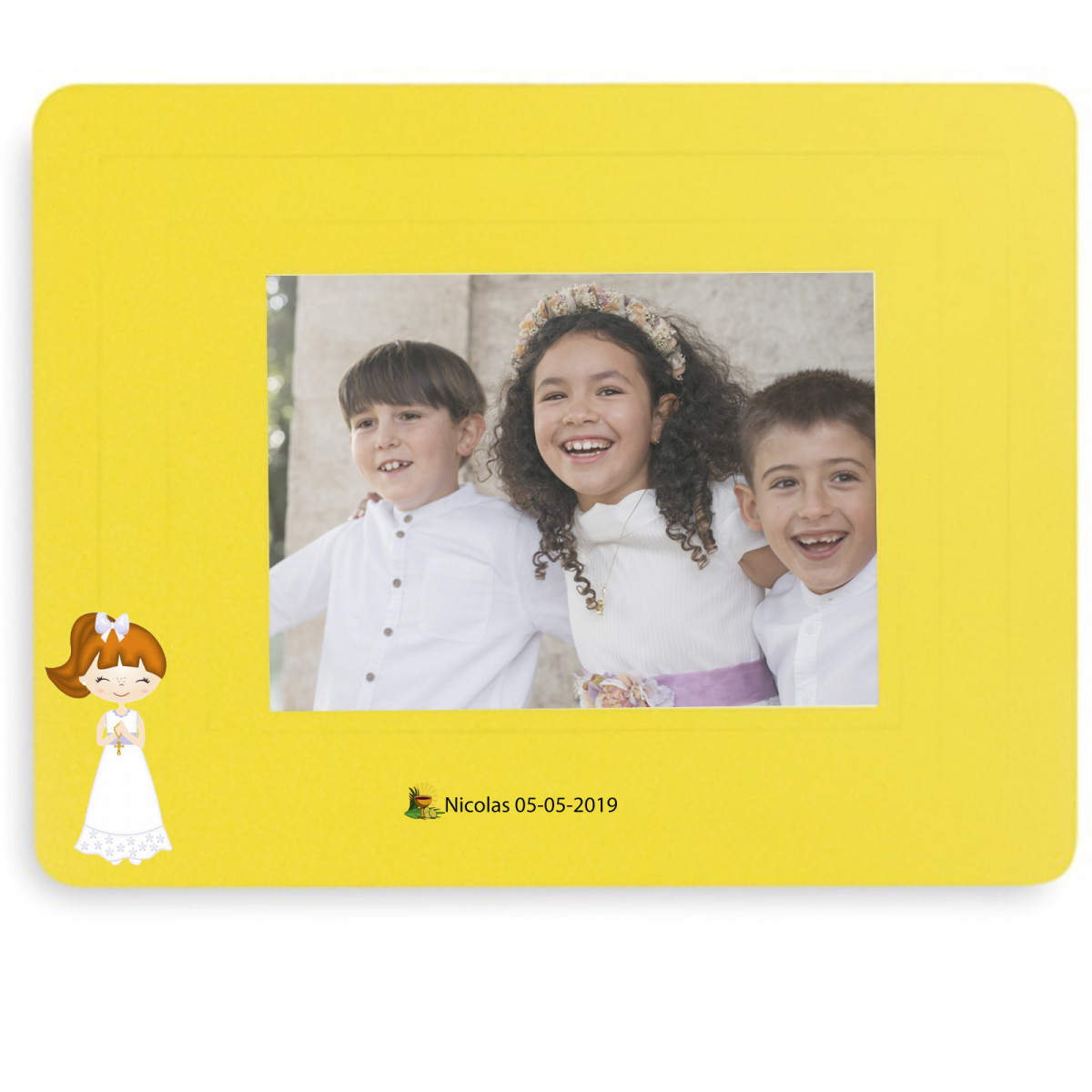 Tappetino per mouse con spazio per una foto e adesivi personalizzabili per la comunione come regalo per gli adolescenti