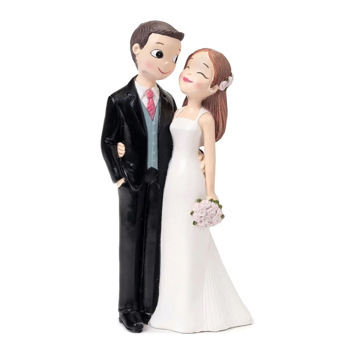 Figura amorevole della torta nuziale della sposa e dello sposo