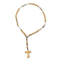 Collana rosario in legno in sacchetto rustico
