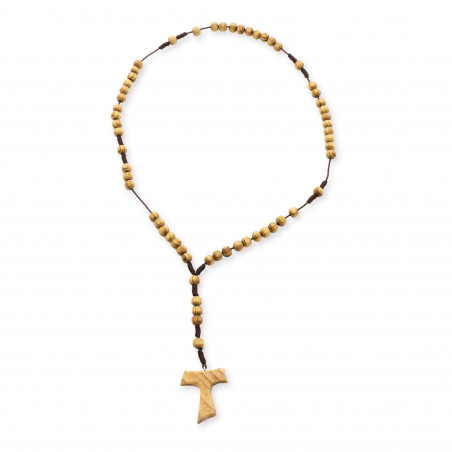 Collana rosario in legno in sacchetto rustico