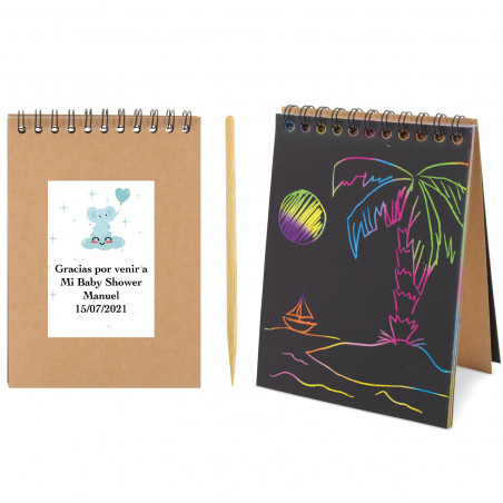Quaderno scrapbooking con adesivo per il battesimo di un bambino