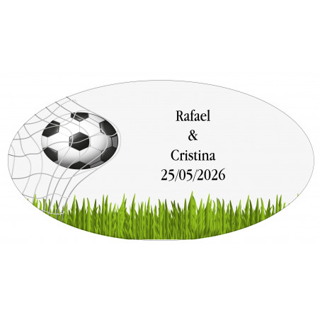 Scatola di cioccolatini personalizzata piena di disegno di pallone da calcio