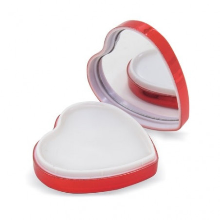 Balsamo per labbra a cuore rosso con scatola di presentazione bianca