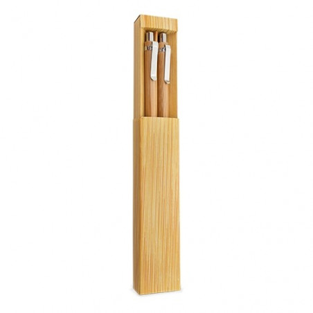 Penna in bambù e portamine in una scatola