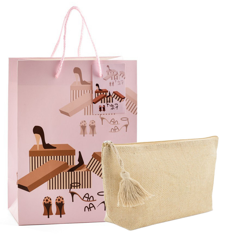 Beauty case in iuta con sacchetto regalo