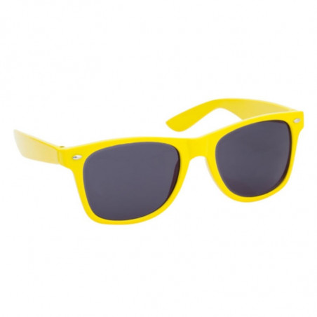 Occhiali da sole unisex in custodia gialla e adesivo di comunione personalizzato