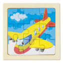 Cinque puzzle in legno per bambini in una scatola con adesivo personalizzabile