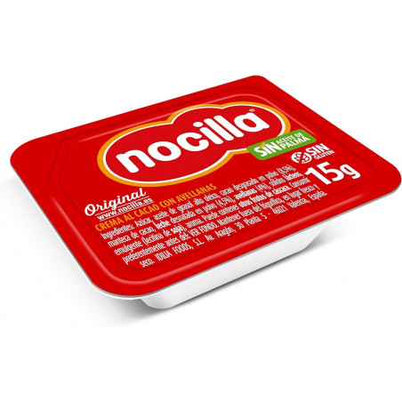 Mini Nocilla 15g con cucchiaio per biscotti in sacchetto trasparente come regalo di compleanno