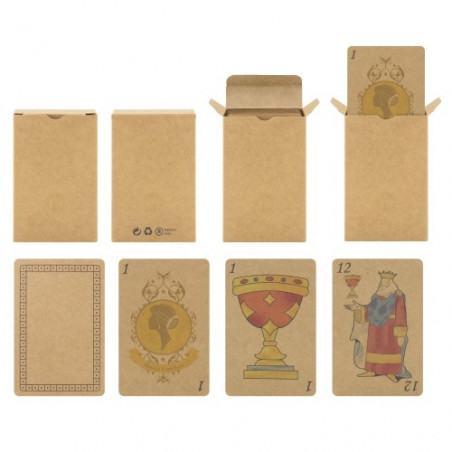 Mazzo di carte spagnolo personalizzato con adesivi per la comunione