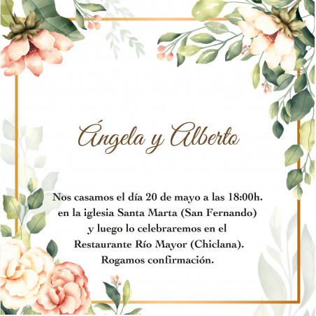 elegante promemoria floreale per eventi misura 8x8