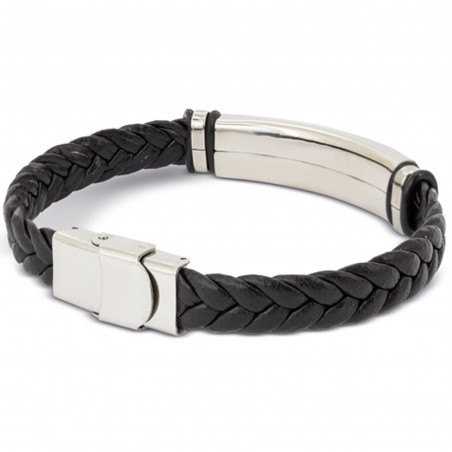 Bracciale intrecciato con placca in argento e scatola personalizzata con adesivo