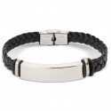 Bracciale intrecciato con placca in argento e scatola personalizzata con adesivo