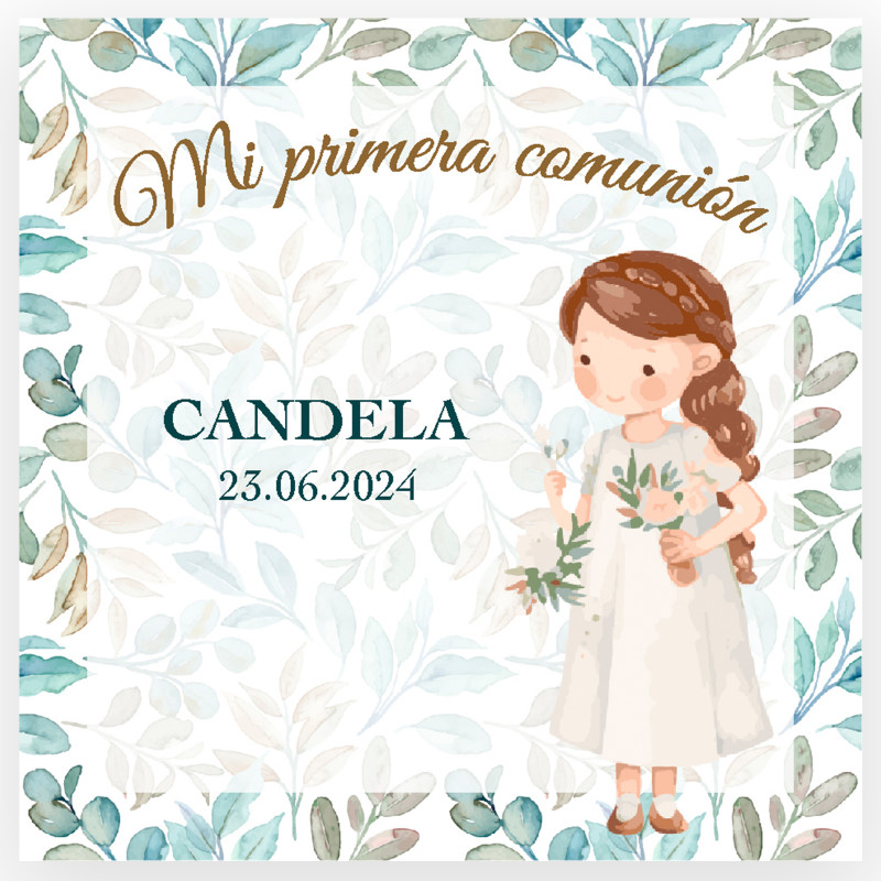 Biglietto personalizzato per la mia prima comunione per una bambina