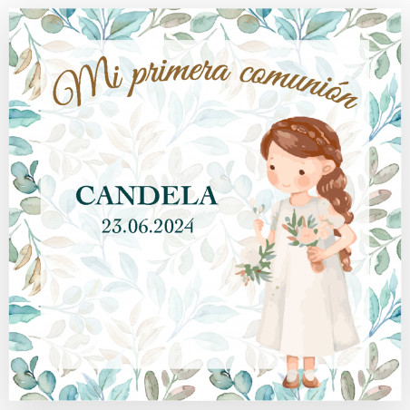 Biglietto personalizzato per la mia prima comunione per una bambina